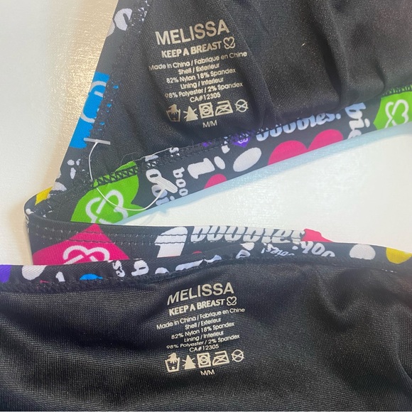 Melissa Keep a Breast swimsuit, I Love Boobies, top and bottom, size M - Picture 7 of 8
